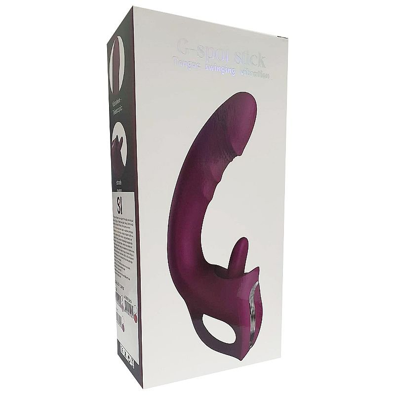 Vibrador de Ponto G e Clitóris com estimulador de Língua / Vai e vem - Rosa