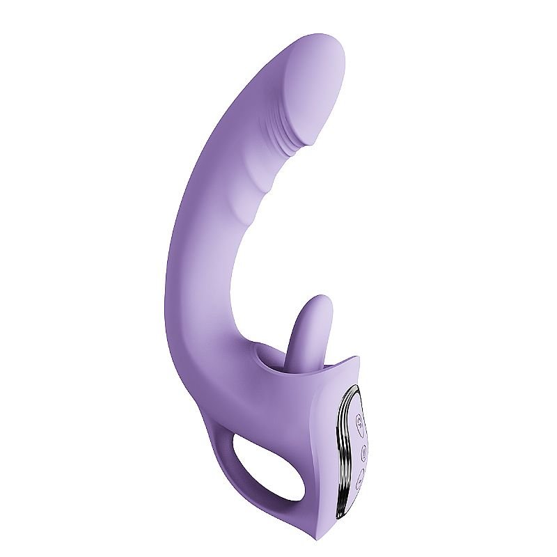 Vibrador de Ponto G e Clitóris com estimulador de Língua / Vai e vem - Vinho