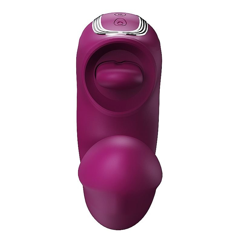 Vibrador de Ponto G e Clitóris com estimulador de Língua / Vai e vem - Vinho