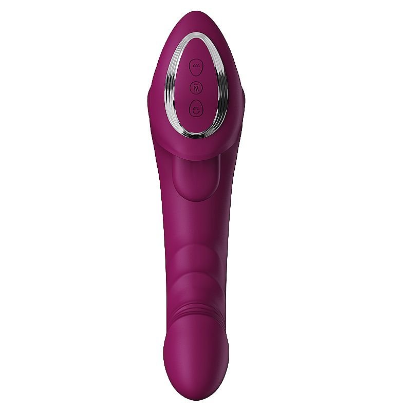 Vibrador de Ponto G e Clitóris com estimulador de Língua / Vai e vem - Vinho