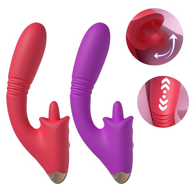 Vibrador de Ponto G e Clitóris com Língua - Condice - S-Hande - Roxo