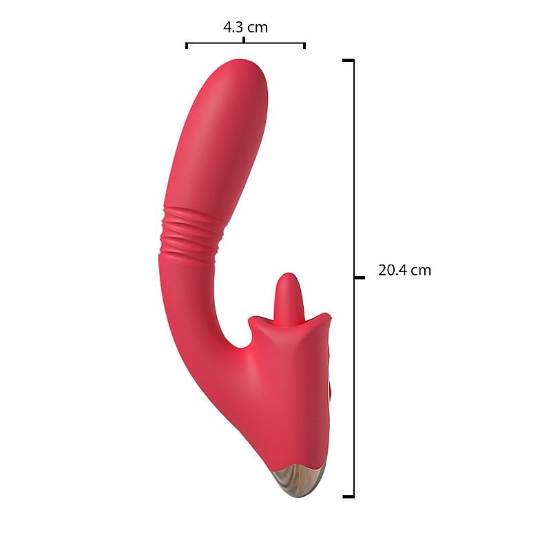Vibrador de Ponto G e Clitóris com Língua - Condice - S-Hande - Roxo