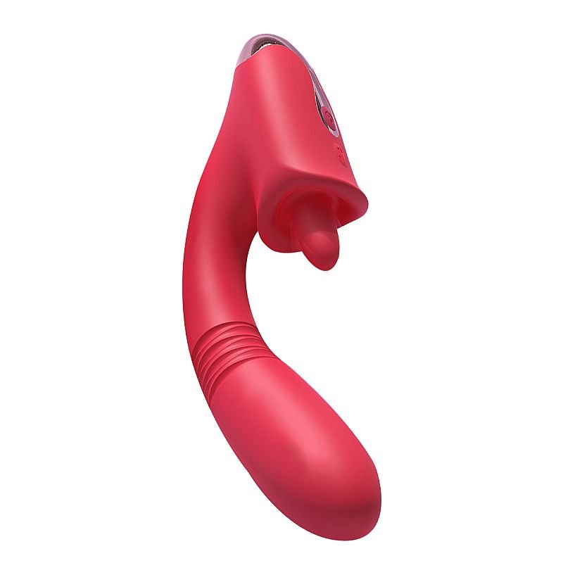 Vibrador de Ponto G e Clitóris com Língua - Condice - S-Hande - Vermelho