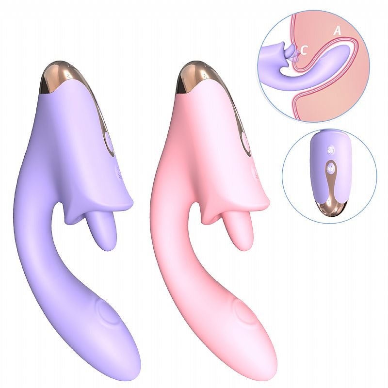 Vibrador de Ponto G e clitóris com Língua e Dedilhar / Tapping - Viola - S-Hande - Roxo