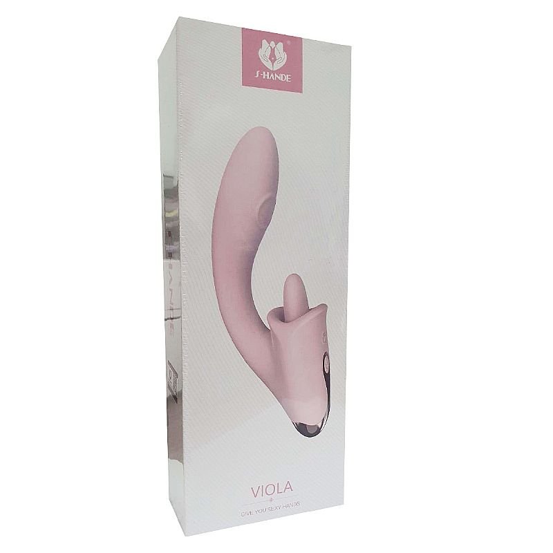 Vibrador de Ponto G e clitóris com Língua e Dedilhar / Tapping - Viola - S-Hande - Rosa