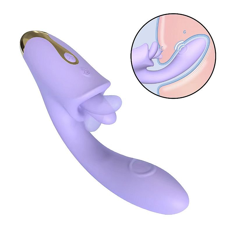 Vibrador de Ponto G e clitóris com Língua e Dedilhar / Tapping - Viola - S-Hande - Roxo