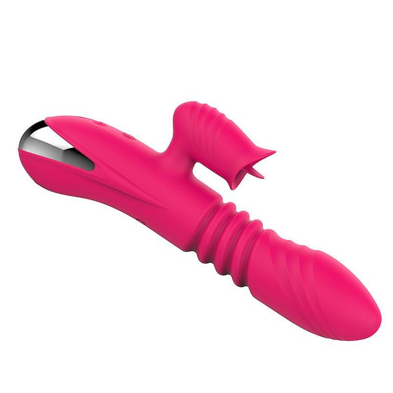 Vibrador de ponto G e Clitóris com Língua e vai e vem 2 - Roxo