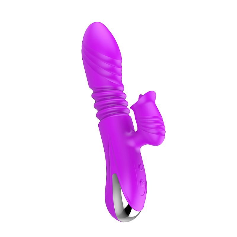 Vibrador de ponto G e Clitóris com Língua e vai e vem 2 - Vermelho