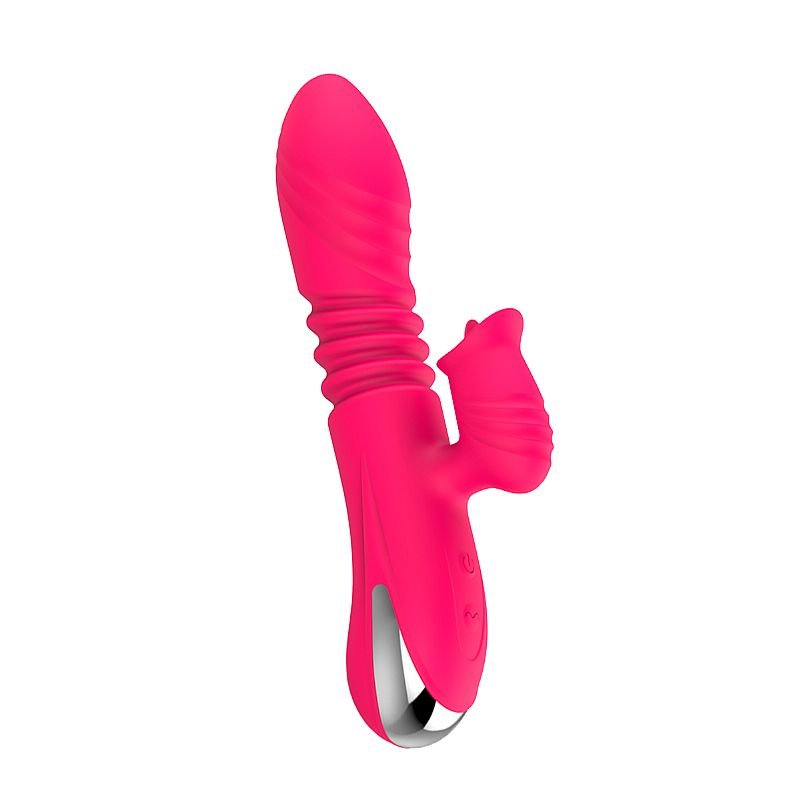 Vibrador de ponto G e Clitóris com Língua e vai e vem 2 - Vermelho