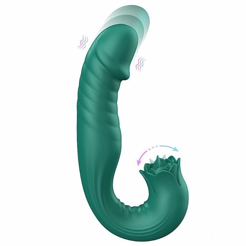 Vibrador de Ponto G e clitóris com Língua e Vai e vem - Elan