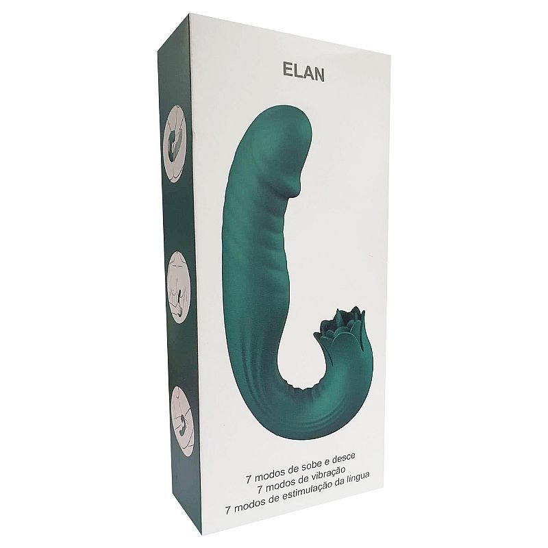 Vibrador de Ponto G e clitóris com Língua e Vai e vem - Elan