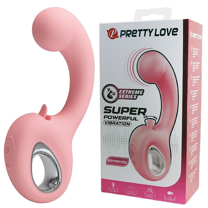 Vibrador de Ponto G e Clitóris com Língua Estimuladora - Erynnyes Pretty Love