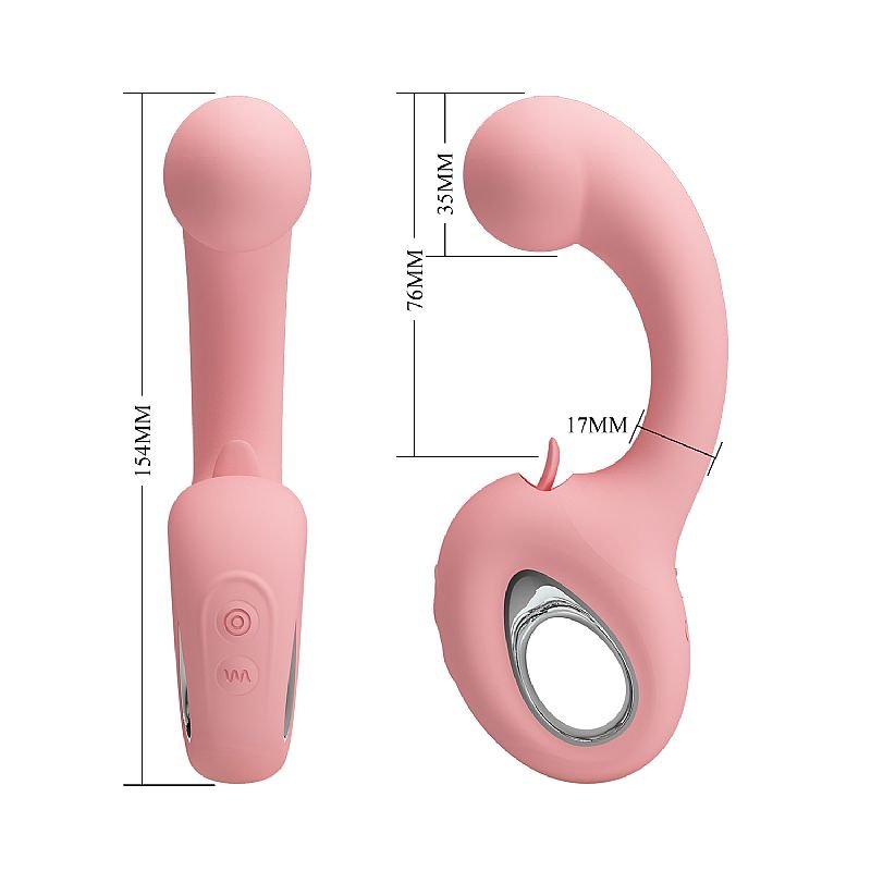 Vibrador de Ponto G e Clitóris com Língua Estimuladora - Erynnyes Pretty Love