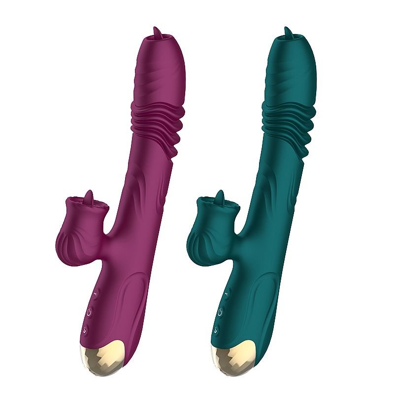 Vibrador de ponto G e clitóris com Língua - Lord Town - Verde