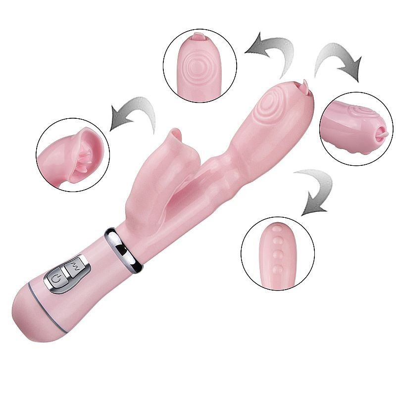 Vibrador de Ponto G e Clitóris com Língua na Ponta - Jelly - Á Pilhas - Roxo