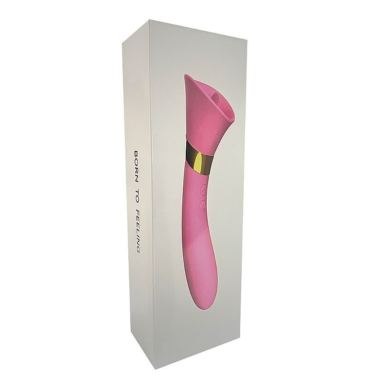 Vibrador de Ponto G e Clitóris / Com Língua - Rosa