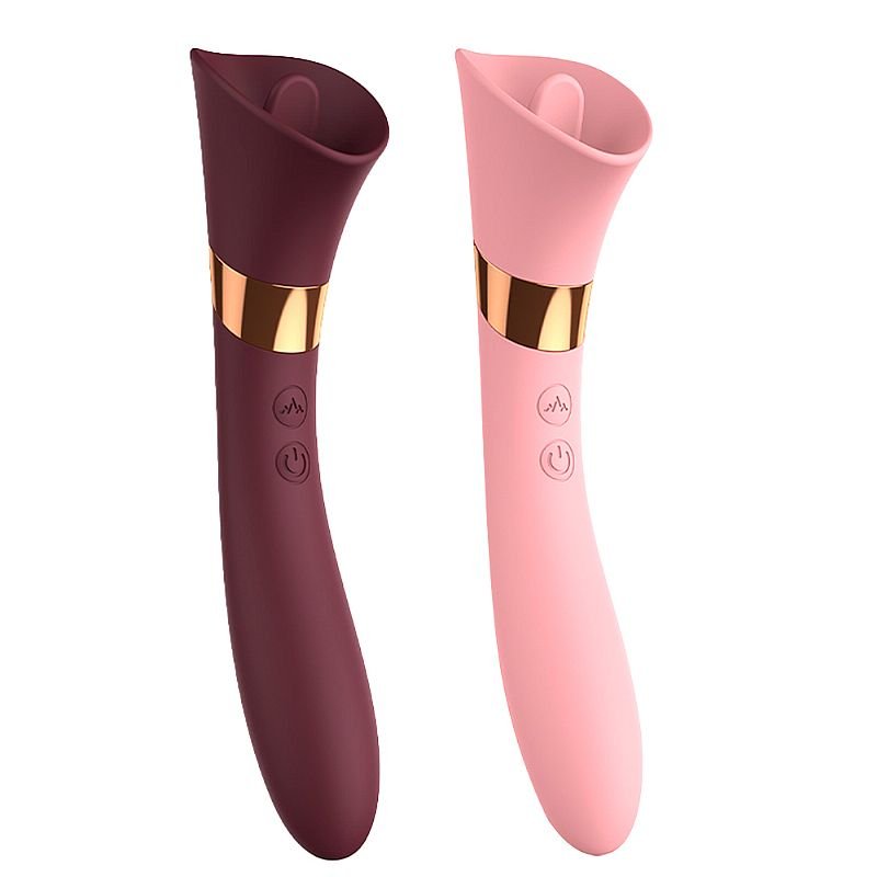 Vibrador de Ponto G e Clitóris / Com Língua - Rosa
