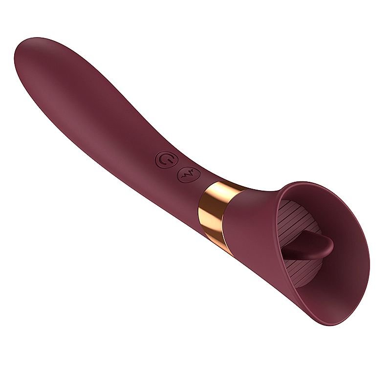 Vibrador de Ponto G e Clitóris / Com Língua - Rosa