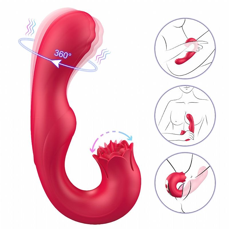 Vibrador de Ponto G e clitóris com Língua / Rotativo na Ponta - Eliza