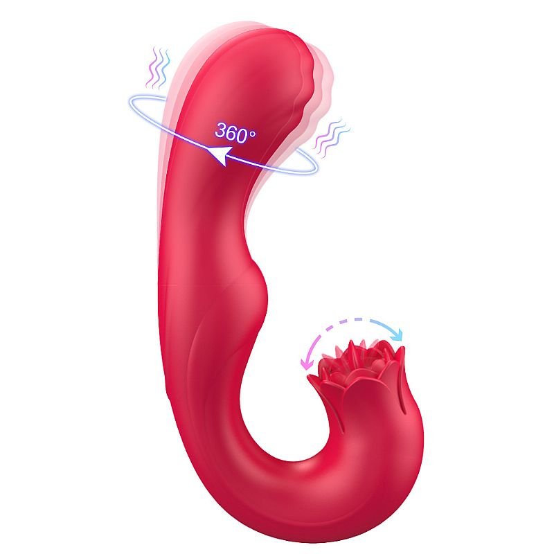 Vibrador de Ponto G e clitóris com Língua / Rotativo na Ponta - Eliza