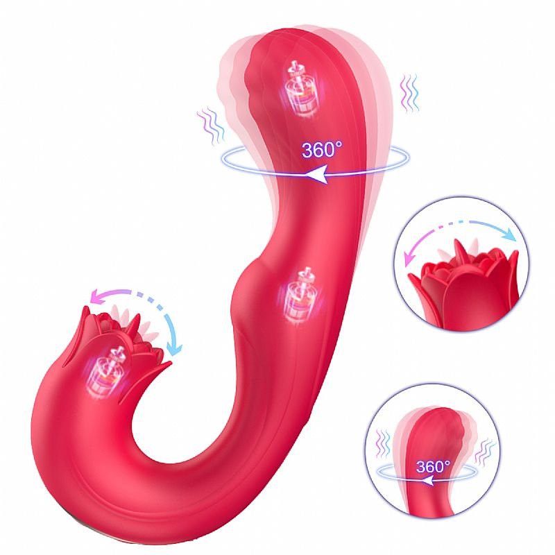 Vibrador de Ponto G e clitóris com Língua / Rotativo na Ponta - Eliza