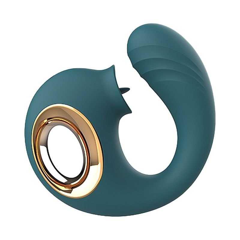 Vibrador de Ponto G e Clitóris com Língua - Snail - Verde