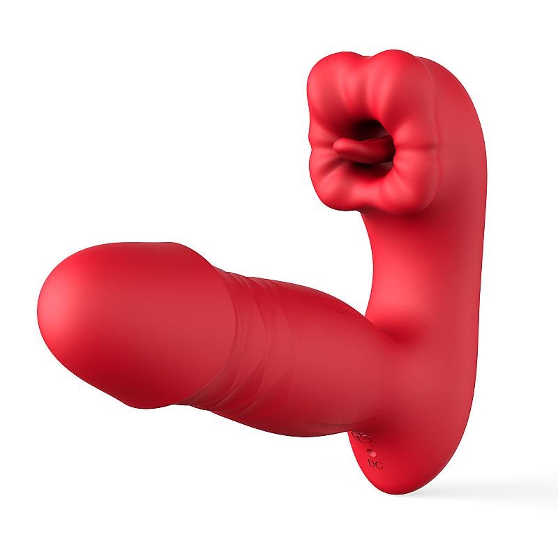 Vibrador de Ponto G e Clitóris com Língua / Vai e vem - À Longa distância - APP