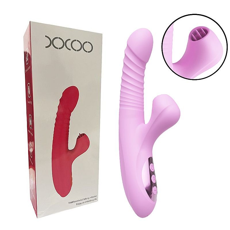 Vibrador de ponto G e clitóris com Língua - Vai e vem / Aquecimento