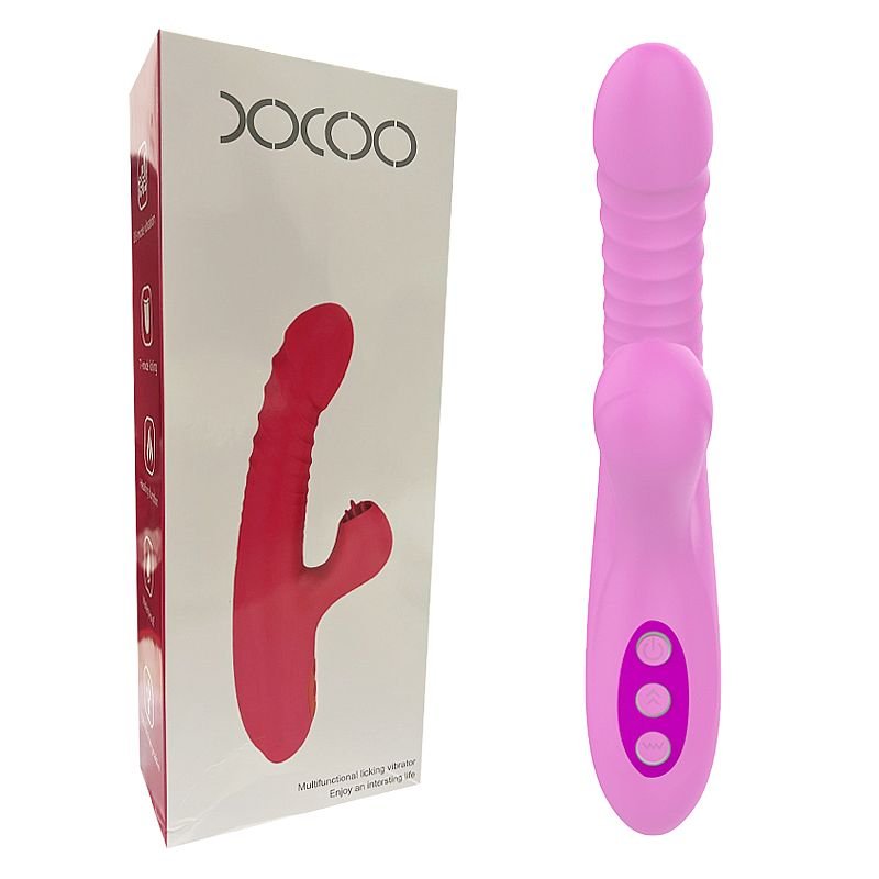 Vibrador de ponto G e clitóris com Língua - Vai e vem / Aquecimento
