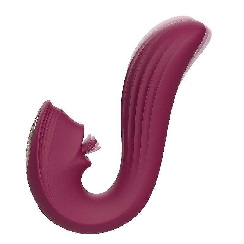 Vibrador de Ponto G e Clitóris com Língua - Velvet Kiss - S-Hande - Preto