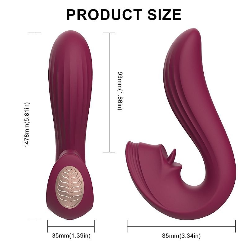 Vibrador de Ponto G e Clitóris com Língua - Velvet Kiss - S-Hande - Preto
