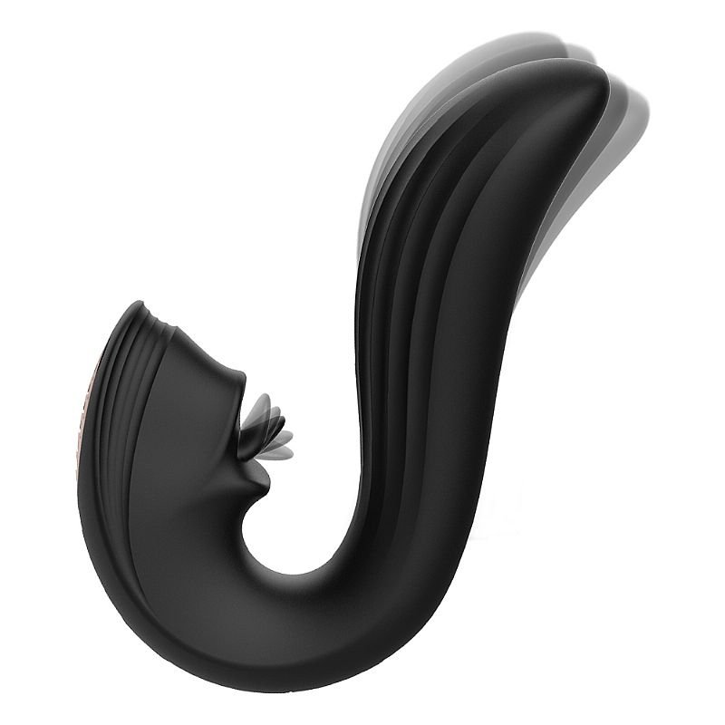 Vibrador de Ponto G e Clitóris com Língua - Velvet Kiss - S-Hande - Vinho