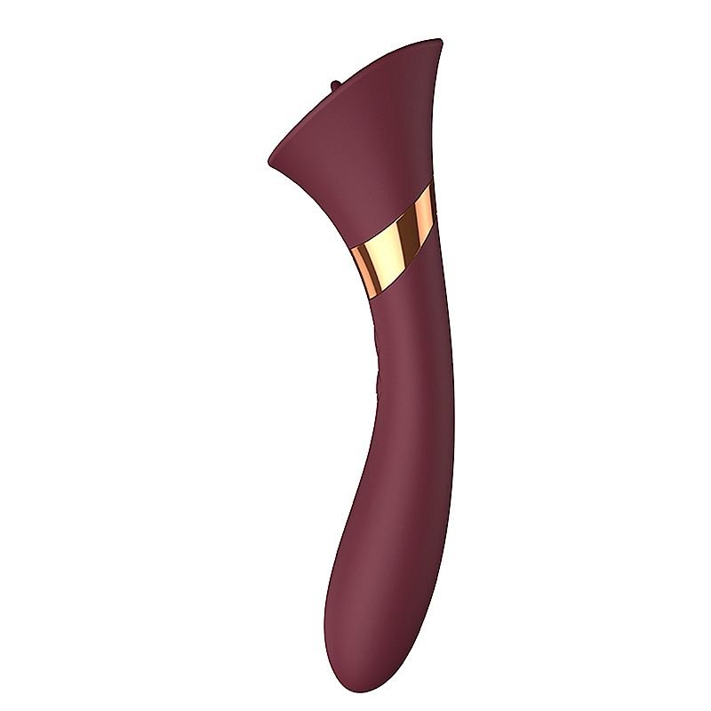 Vibrador de Ponto G e Clitóris / Com Língua - Vinho