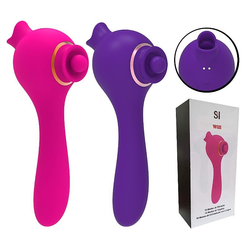 Vibrador de Ponto G e Clitóris com Língua - Will - ALWUP - Pink