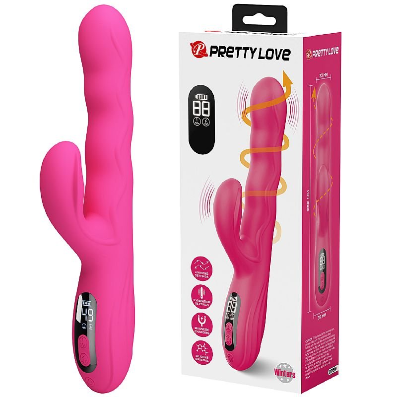 Vibrador de Ponto G e Clitóris com Ondulações - Display de Led / Winters - Pretty Love