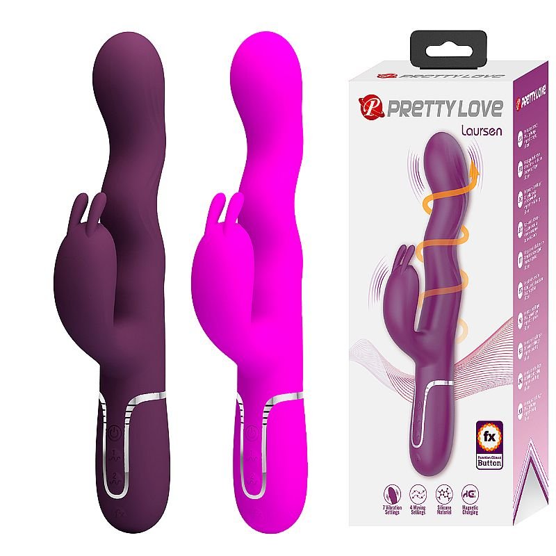 Vibrador de Ponto G e clitóris com Ondulações - Loursen - Pretty Love - Roxo