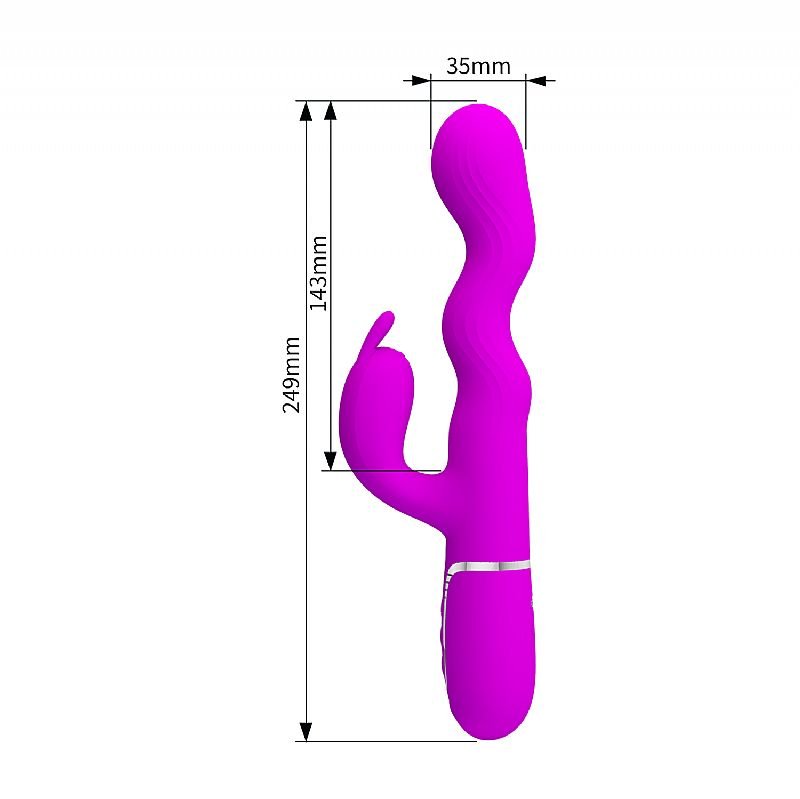 Vibrador de Ponto G e clitóris com Ondulações - Loursen - Pretty Love - Roxo