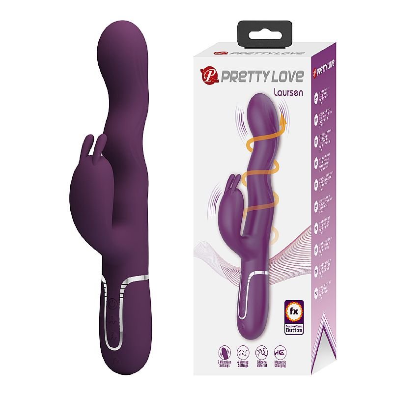 Vibrador de Ponto G e clitóris com Ondulações - Loursen - Pretty Love - Vinho