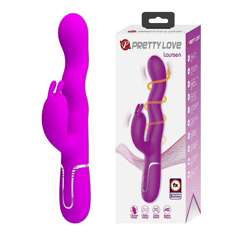 Vibrador de Ponto G e clitóris com Ondulações - Loursen - Pretty Love - Vinho