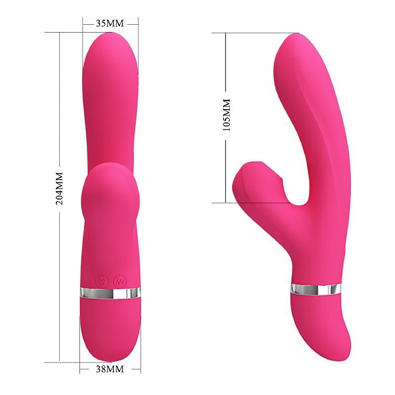 Vibrador de Ponto G e clitóris com Pulsação - Á pilha - Willow - Pretty Love