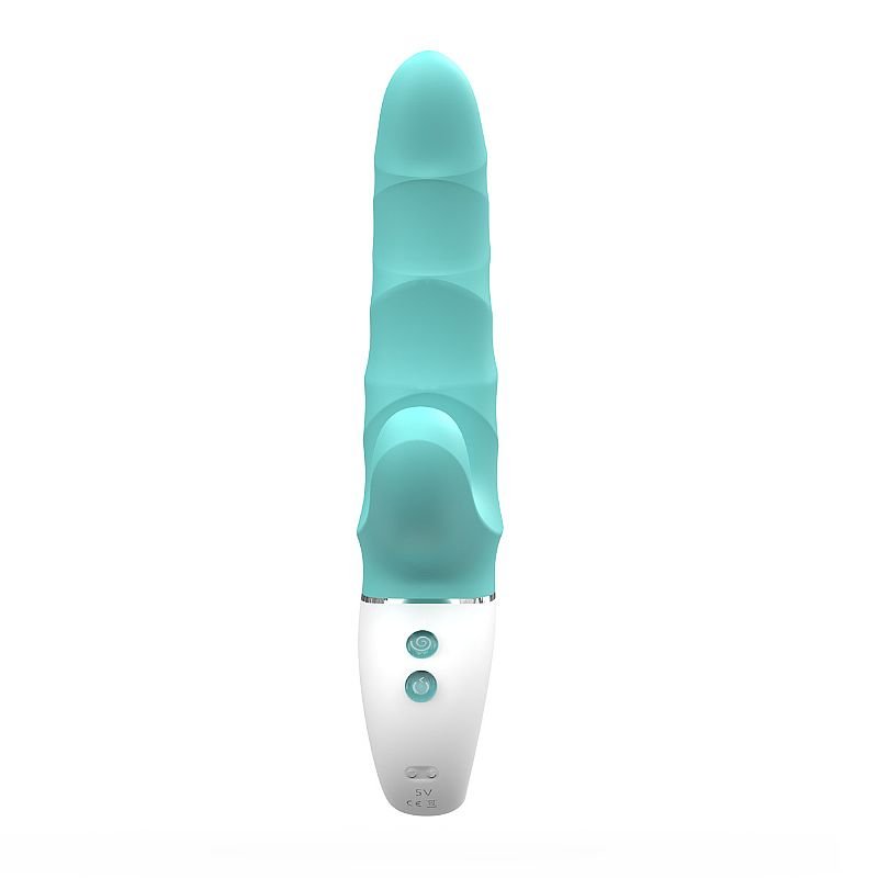 Vibrador de Ponto G e clitóris com Pulsação - Chili - S-Hande - Azul Tiffany