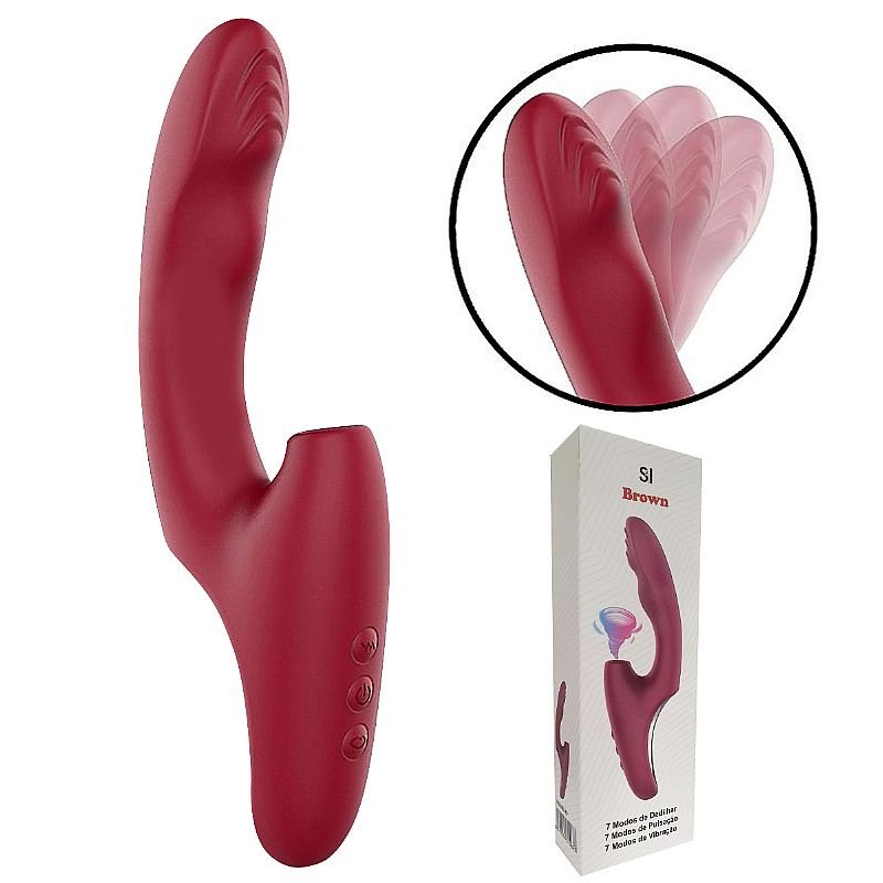 Vibrador de Ponto G e Clitóris com Pulsação e Dedilhar