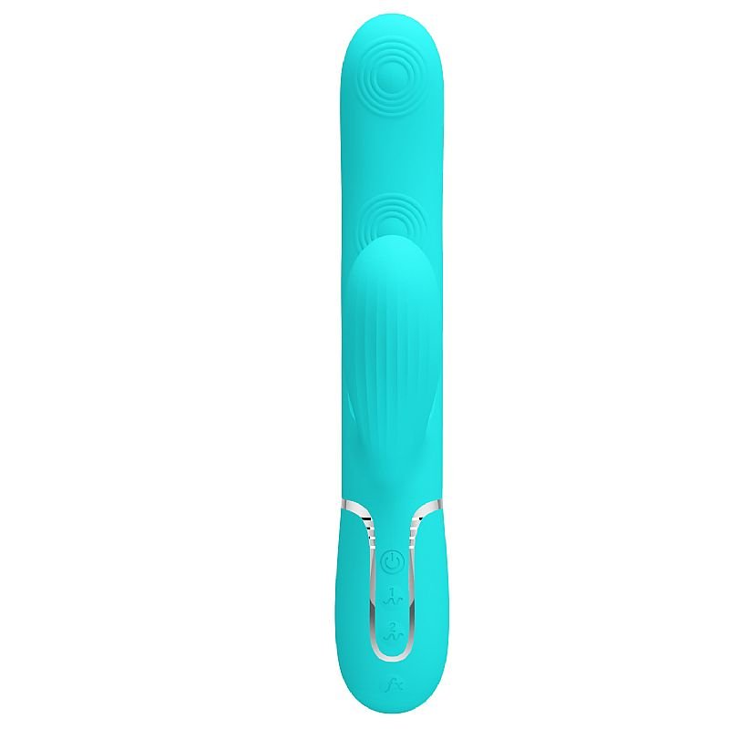 Vibrador de Ponto G e Clitóris com Pulsação e Dedilhar / Tapping - Twinkled 4 - Pretty Love - Azul