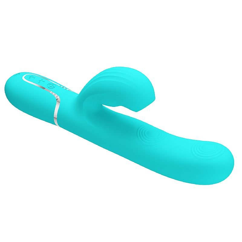 Vibrador de Ponto G e Clitóris com Pulsação e Dedilhar / Tapping - Twinkled 4 - Pretty Love - Azul