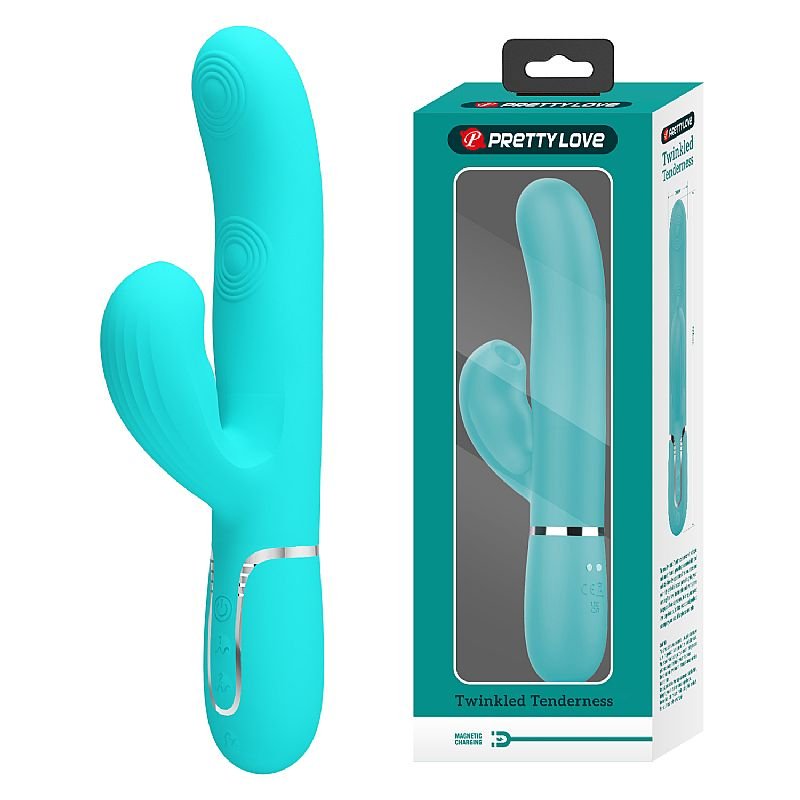 Vibrador de Ponto G e Clitóris com Pulsação e Dedilhar / Tapping - Twinkled 4 - Pretty Love - Roxo