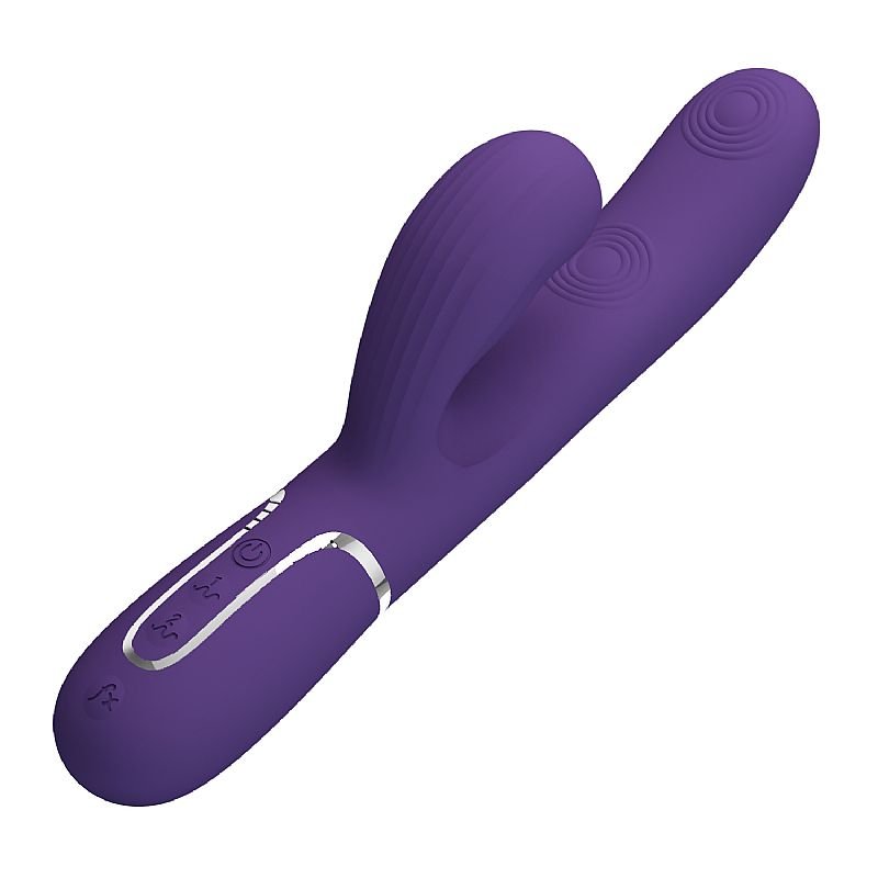 Vibrador de Ponto G e Clitóris com Pulsação e Dedilhar / Tapping - Twinkled 4 - Pretty Love - Roxo