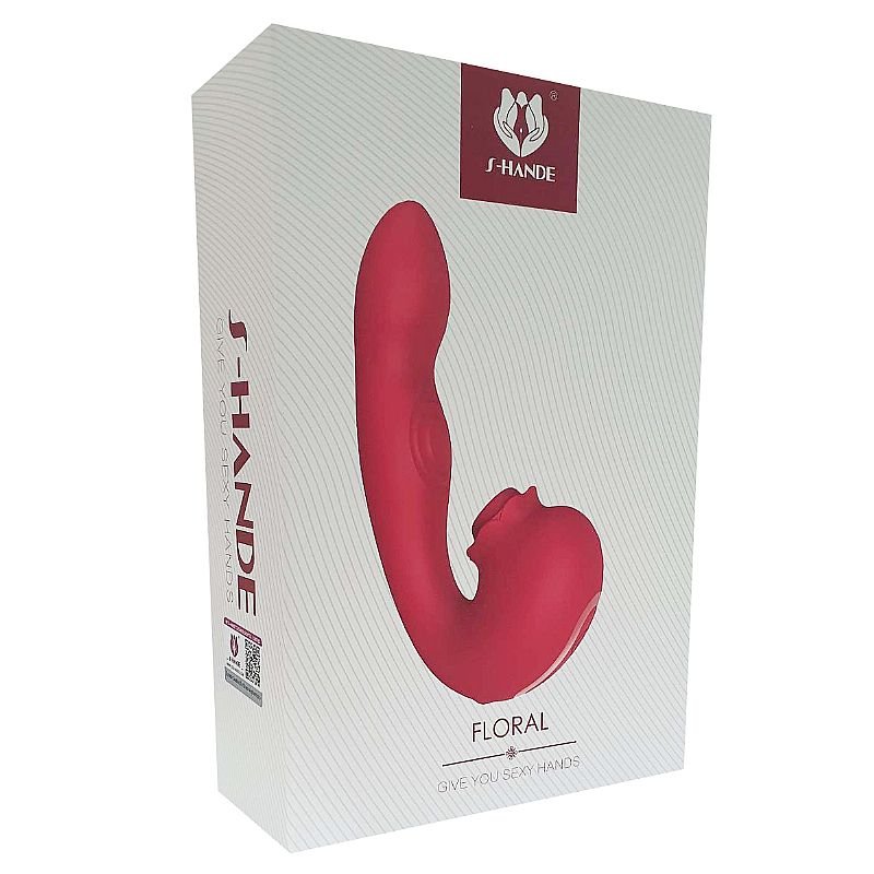 Vibrador de Ponto G e Clitóris com Pulsação e Tapping - Floral - S-Hande