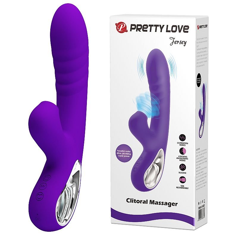 Vibrador de Ponto G e Clitóris com Pulsação - Jersey - Pretty Love