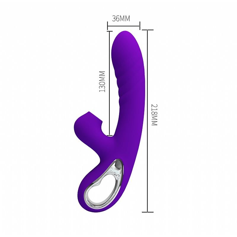 Vibrador de Ponto G e Clitóris com Pulsação - Jersey - Pretty Love