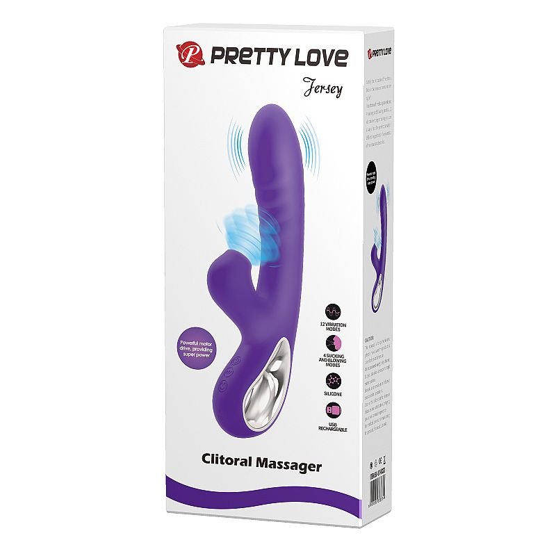 Vibrador de Ponto G e Clitóris com Pulsação - Jersey - Pretty Love